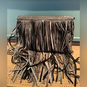 Michael Kors FRINGE CLUTCH GENUINE PYTHON LEATHER